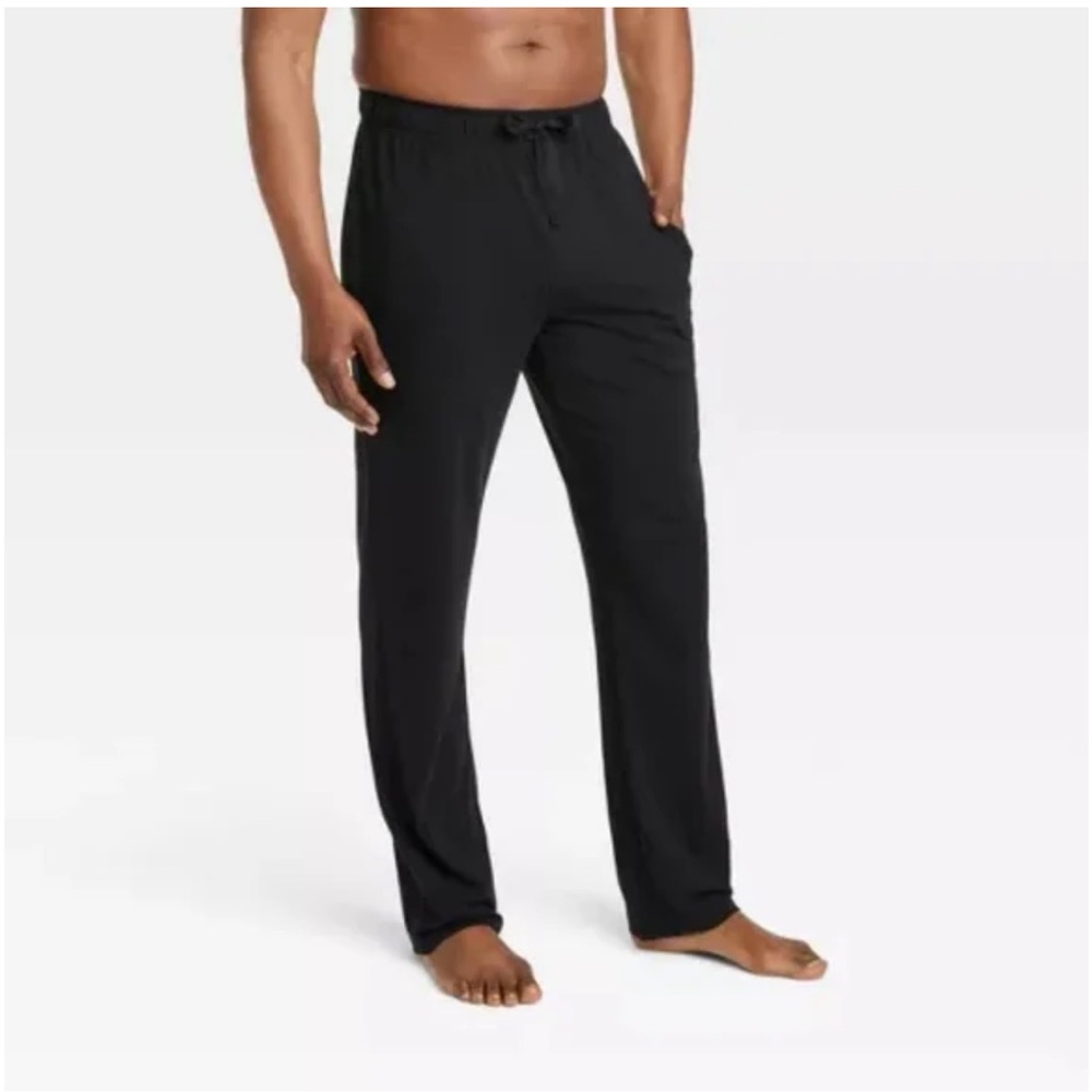 Men's Knit Super Soft Black Cotton Modal Spandex Pajama Pants - Goodfellow & Co